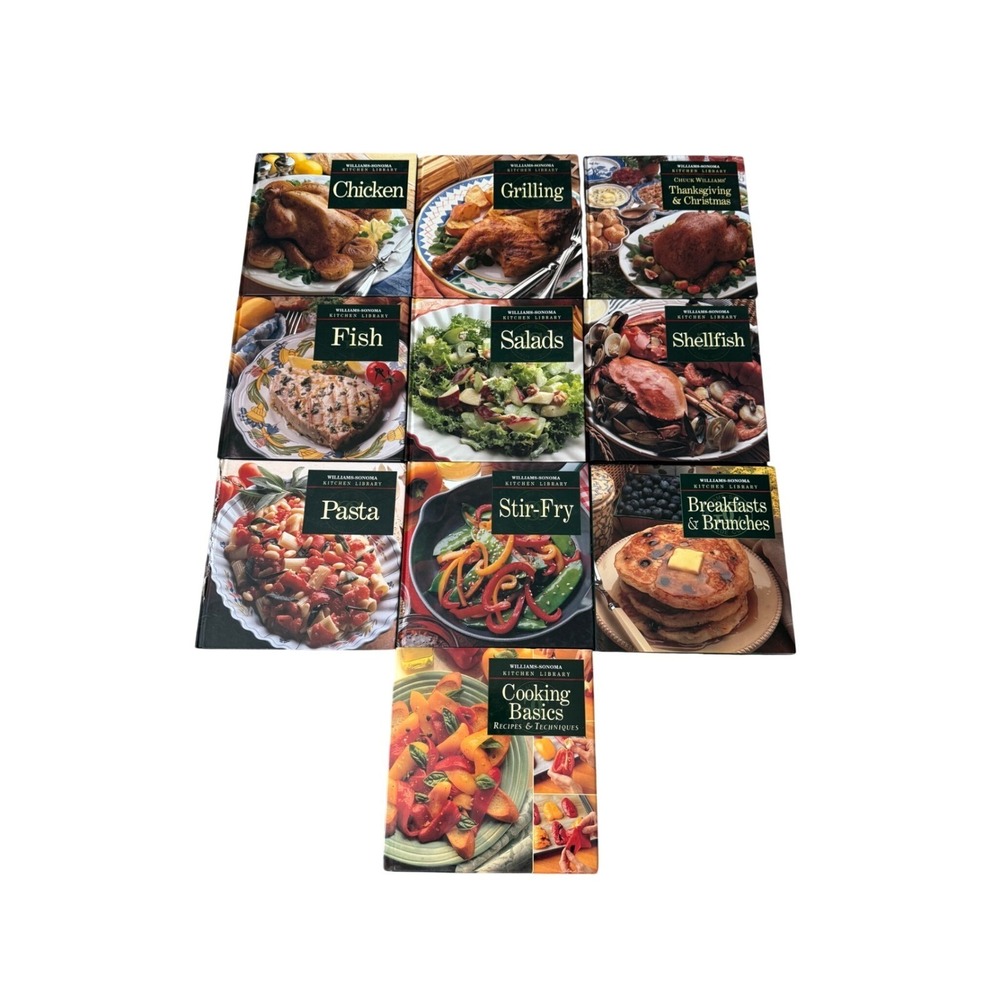 LOT OF 10 Williams Sonoma Kitchen Library Cookbook Hardcover Books Set Culinary